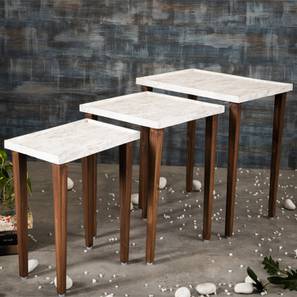 Leherein Solid Wood Side Table in Pu Paper White Finish-image-39