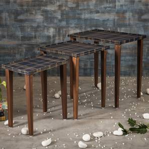 Tesseract Solid Wood Side Table in Pu Paper Blue Finish-image-18