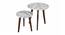 Sinclair Solid Wood Round Nested End Table in Paper Finish - Set of 2 (Silver, PU Paper Finish) by Urban Ladder - Front View Design 1 - 526771