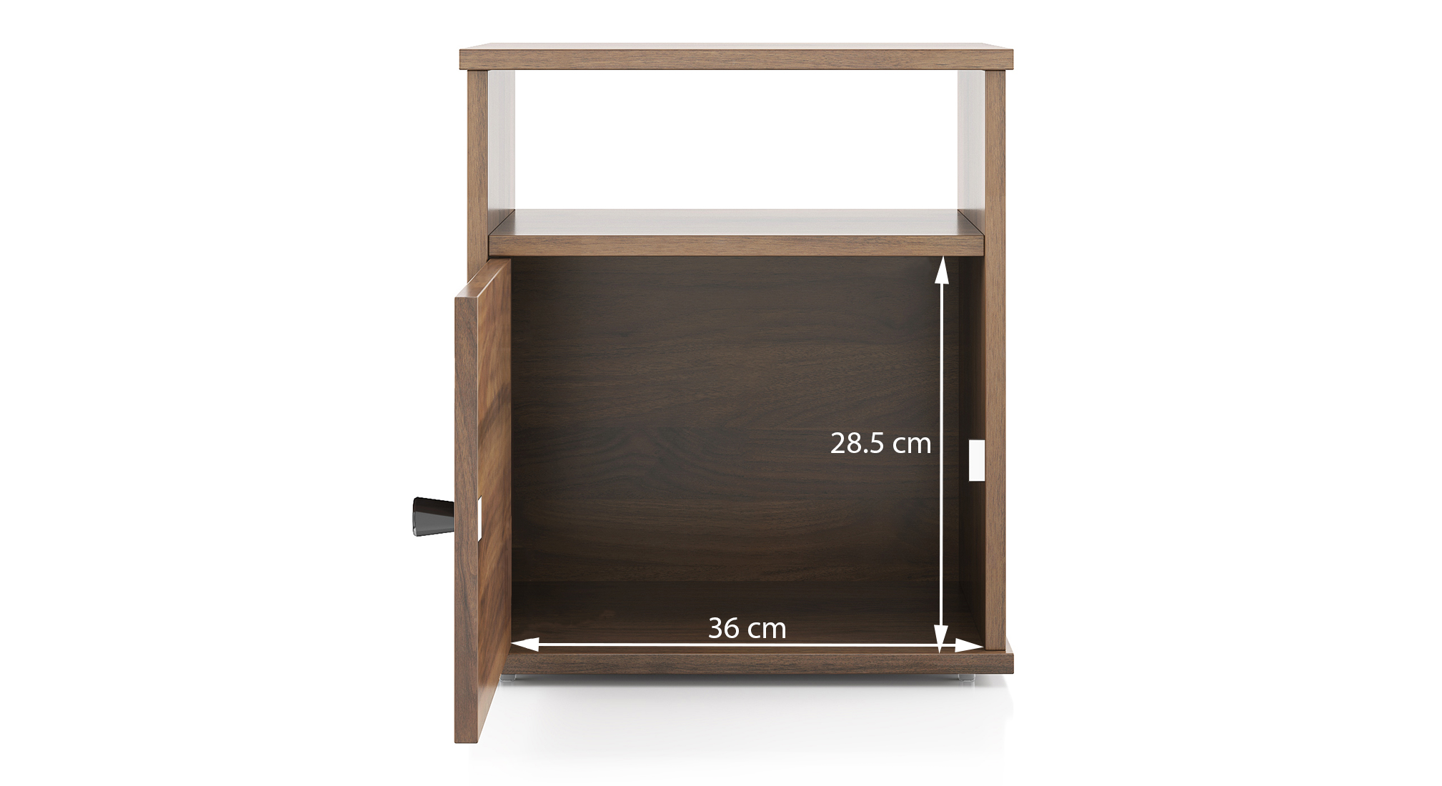 Zoey bedside table with shutter classic walnut 10