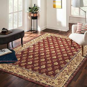 Carpet Design Maroon Traditional Hand Tufted Canvas Carpet