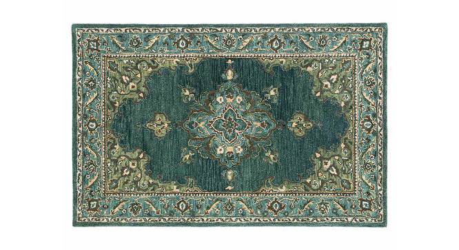Britton Green Traditional Hand-Tufted 8 x 5 Feet Carpet (Green, Rectangle Carpet Shape) by Urban Ladder - Design 1 Full View - 527583