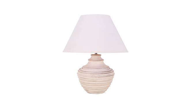 Dunand White Wood Table Lamp (White) by Urban Ladder - Front View Design 1 - 527745