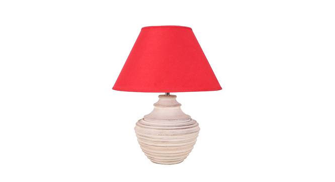Everley White Wood Table Lamp (White) by Urban Ladder - Front View Design 1 - 527747