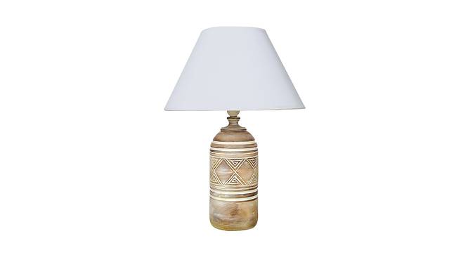 Raleigh Distress White Wood Table Lamp (Distress White) by Urban Ladder - Front View Design 1 - 527750