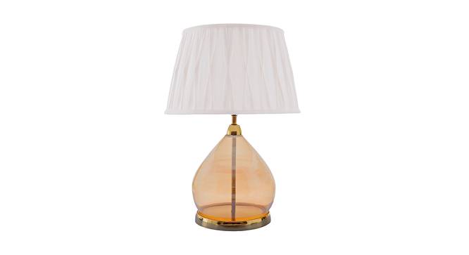 Dayton Amber & Brass Glass Table Lamp (Amber & Brass) by Urban Ladder - Front View Design 1 - 527845
