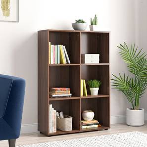 Bookshelf Design Darcia Engineered Wood Bookshelf in Rustik Walnut Finish (Rustic Walnut Finish, 2 x 3 Configuration)