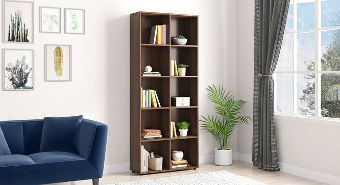 Darcia Engineered Wood Bookshelf in Rustik Walnut Finish (Laminate Finish) by Urban Ladder - Design 1 Full View - 528578