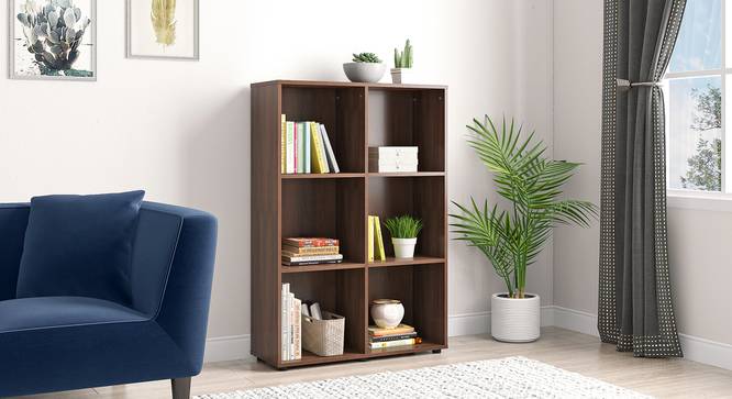 Darcia Engineered Wood Bookshelf in Rustik Walnut Finish (Laminate Finish) by Urban Ladder - Design 1 Full View - 528579