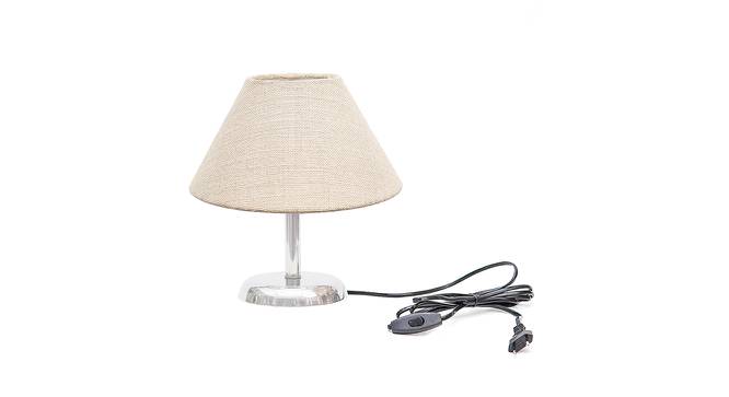 Donnelle Beige Jute Shade Table Lamp With Nickel Metal Base (Nickel & Beige) by Urban Ladder - Front View Design 1 - 528640