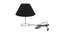 Elda Black Cotton Shade Table Lamp With Nickel Metal Base (Nickel & Black) by Urban Ladder - Front View Design 1 - 528641