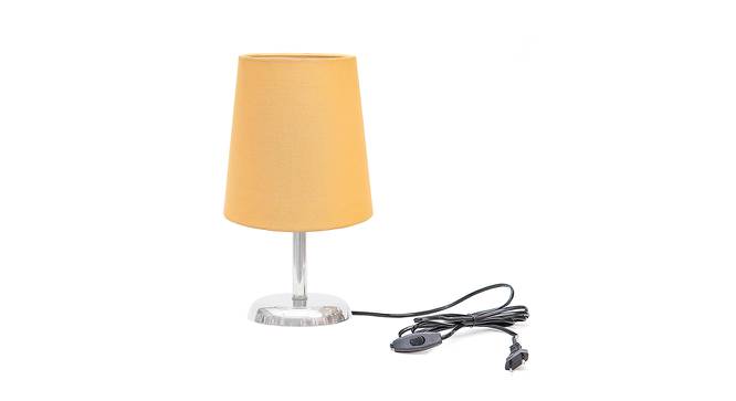 Ciprianna Gold Cotton Shade Table Lamp With Nickel Metal Base (Nickel & Gold) by Urban Ladder - Front View Design 1 - 528642