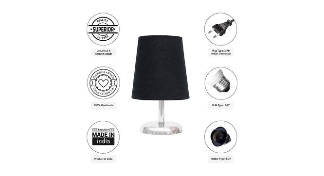 Roche Black Cotton Shade Table Lamp With Nickel Metal Base (Nickel & Black) by Urban Ladder - Cross View Design 1 - 528649