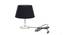 Donisha Black Cotton Shade Table Lamp With Nickel Metal Base (Nickel & Black) by Urban Ladder - Front View Design 1 - 528683