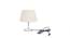 Donnalee Beige Linen Shade Table Lamp With Nickel Metal Base (Nickel & Beige) by Urban Ladder - Front View Design 1 - 528684