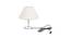 Dontey Beige Linen Shade Table Lamp With Nickel Metal Base (Nickel & Beige) by Urban Ladder - Front View Design 1 - 528687