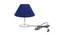 Laretta Blue Cotton Shade Table Lamp With Nickel Metal Base (Nickel & Blue) by Urban Ladder - Front View Design 1 - 528688