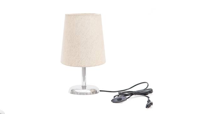 Onofre Beige Linen Shade Table Lamp With Nickel Metal Base (Nickel & Beige) by Urban Ladder - Front View Design 1 - 528693