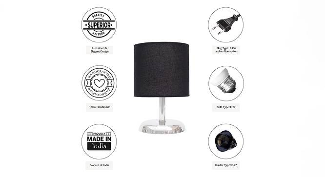 Gianny Black Cotton Shade Table Lamp With Nickel Metal Base (Nickel & Black) by Urban Ladder - Cross View Design 1 - 528696