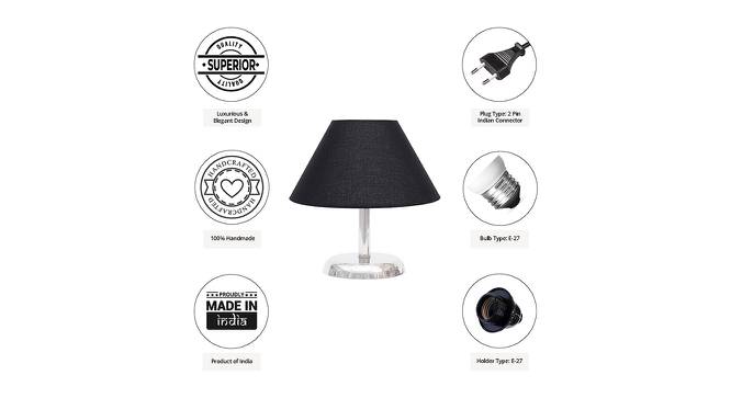 Gioia Black Cotton Shade Table Lamp With Nickel Metal Base (Nickel & Black) by Urban Ladder - Cross View Design 1 - 528706