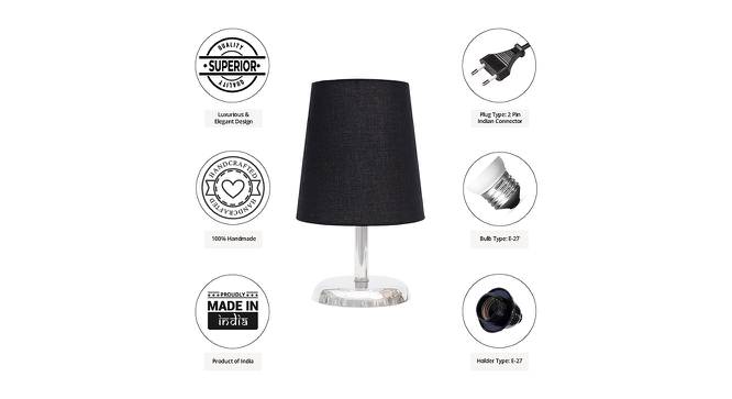 Donni Black Cotton Shade Table Lamp With Nickel Metal Base (Nickel & Black) by Urban Ladder - Cross View Design 1 - 528711