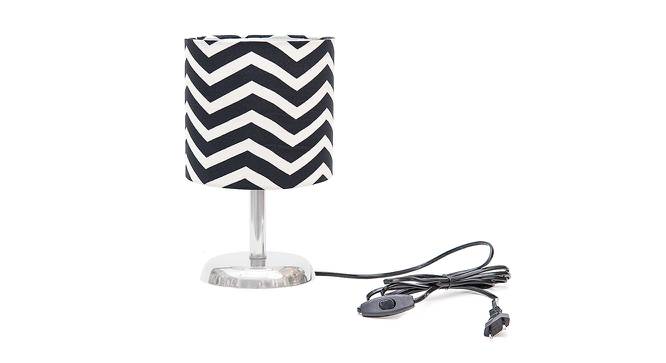 Cono Black & White Cotton Shade Table Lamp With Nickel Metal Base by Urban Ladder - Front View Design 1 - 528758