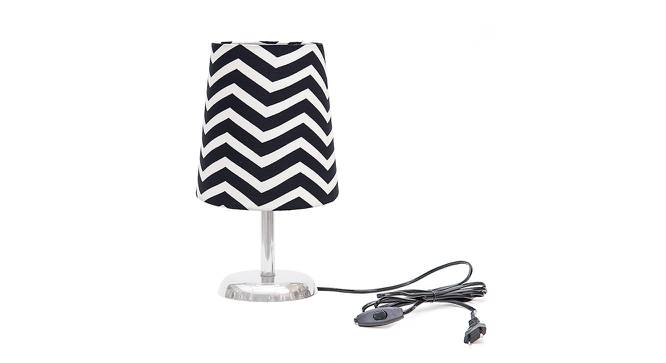 Biancha Black & White Cotton Shade Table Lamp With Nickel Metal Base by Urban Ladder - Front View Design 1 - 528764