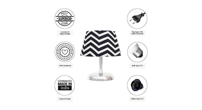 Rocko Black & White Cotton Shade Table Lamp With Nickel Metal Base by Urban Ladder - Cross View Design 1 - 528767