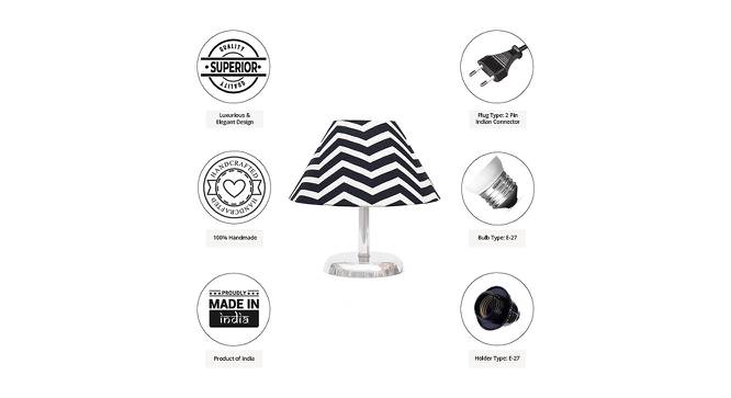Erminio Black & White Cotton Shade Table Lamp With Nickel Metal Base by Urban Ladder - Cross View Design 1 - 528769