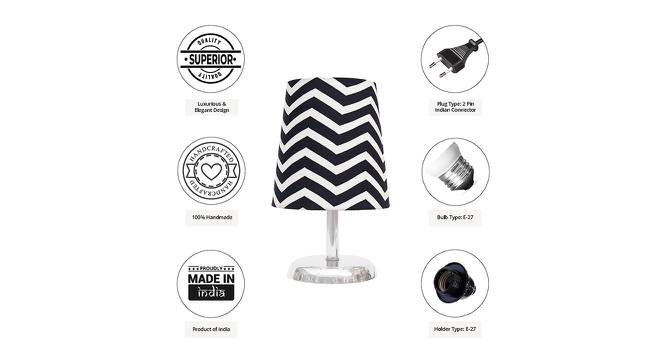 Biancha Black & White Cotton Shade Table Lamp With Nickel Metal Base by Urban Ladder - Cross View Design 1 - 528771