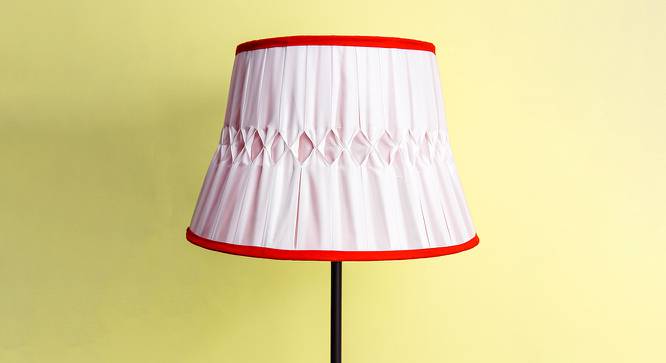 Kyleigh Drum Shaped Silk Lamp Shade in White Colour (White) by Urban Ladder - Front View Design 1 - 528927