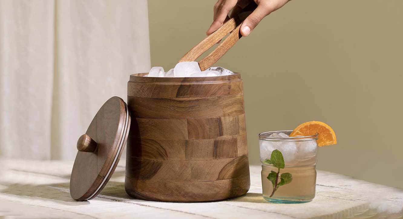 Jamie Ice Bucket with Glass Insert Urban Ladder