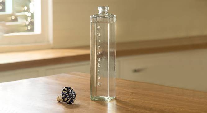 Jedidiah Water Bottle with Ceramic Stopper (Clear) by Urban Ladder - Front View Design 1 - 530250