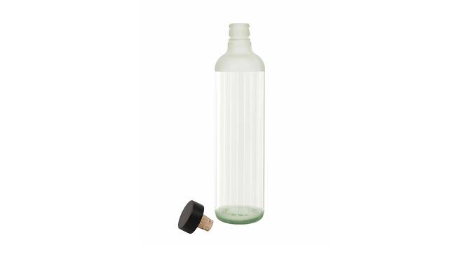 Bellamy Water Bottle with Wooden Stopper (Clear) by Urban Ladder - Front View Design 1 - 530252