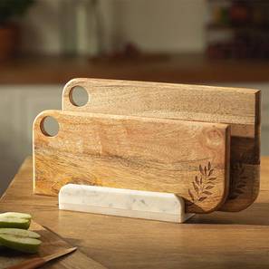 Chopping Board Design Brecken Chopping Board with Stand - Set of 2 (Natural Wood)