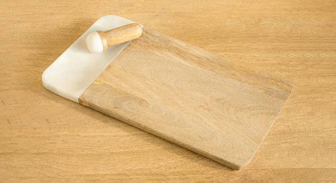 Lian Cutting Board with Pestle (Natural Wood) by Urban Ladder - Front View Design 1 - 530414