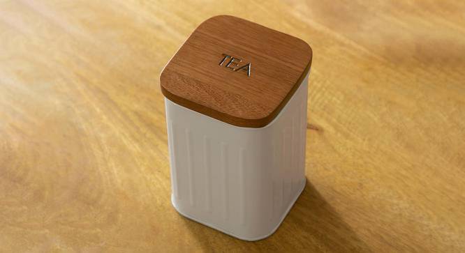 Ira Tea Container with Wooden Lid (English Grey) by Urban Ladder - Cross View Design 1 - 530487