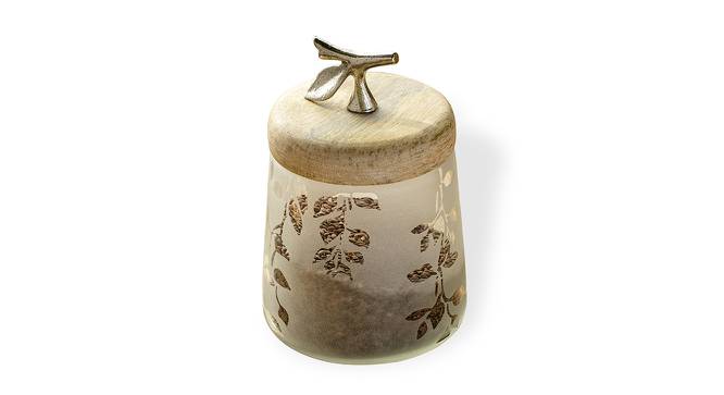 Caspian Jar with Wooden Lid (White) by Urban Ladder - Cross View Design 1 - 530652