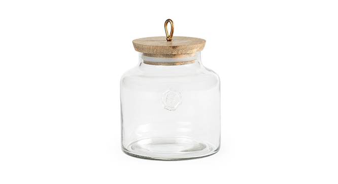 Braden Jar with Wooden Lid (Clear) by Urban Ladder - Cross View Design 1 - 530665