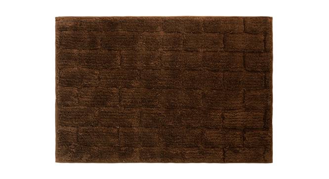 Adalia Brown Solid Cotton 15.7 x 23.6 inches Anti Skid Bath Mat (Dark Brown) by Urban Ladder - Design 1 Full View - 531141