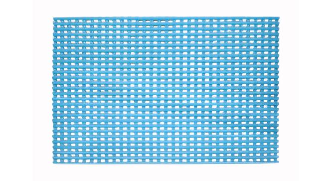 Brenner Blue Solid PVC 23.2 x 33.4 inches Anti Skid Bath Mat (Transparent Blue) by Urban Ladder - Design 1 Full View - 531153