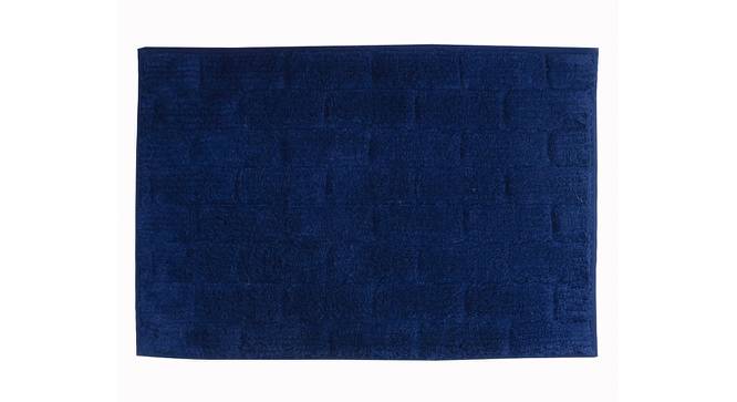 Ragle Blue Solid Cotton 15.7 x 23.6 inches Anti Skid Bath Mat (Navy Blue) by Urban Ladder - Design 1 Full View - 531239