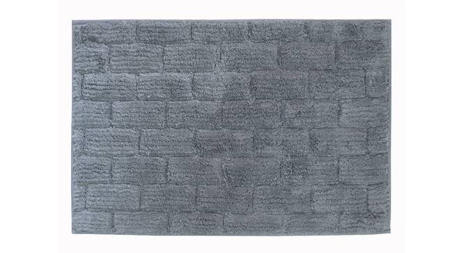 Rice Grey Solid Cotton 15.7 x 23.6 inches Anti Skid Bath Mat (Steel Grey) by Urban Ladder - Design 1 Full View - 531245