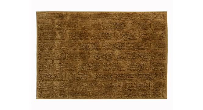 Uther Brown Solid Cotton 15.7 x 23.6 inches Anti Skid Bath Mat (Golden Brown) by Urban Ladder - Design 1 Full View - 531251