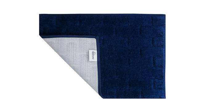 Ragle Blue Solid Cotton 15.7 x 23.6 inches Anti Skid Bath Mat (Navy Blue) by Urban Ladder - Front View Design 1 - 531260