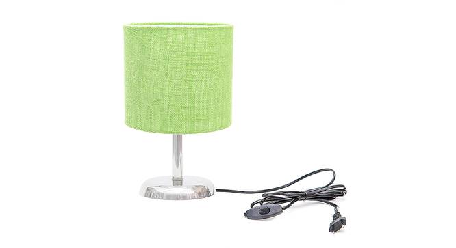 Geovany Light Green Jute Shade Table Lamp With Nickel Metal Base (Nickel & Light Green) by Urban Ladder - Front View Design 1 - 531300