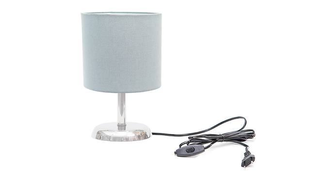 Giuliano Grey Cotton Shade Table Lamp With Nickel Metal Base (Nickel & Grey) by Urban Ladder - Front View Design 1 - 531301