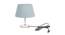 Ciandra Grey Cotton Shade Table Lamp With Nickel Metal Base (Nickel & Grey) by Urban Ladder - Front View Design 1 - 531305