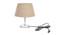 Ginnette Grey Cotton Shade Table Lamp With Nickel Metal Base (Nickel & Grey) by Urban Ladder - Front View Design 1 - 531306
