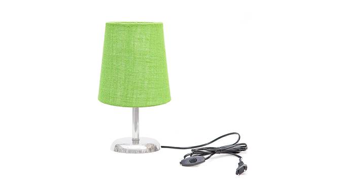 Arnolfo Light Green Jute Shade Table Lamp With Nickel Metal Base (Nickel & Light Green) by Urban Ladder - Front View Design 1 - 531312